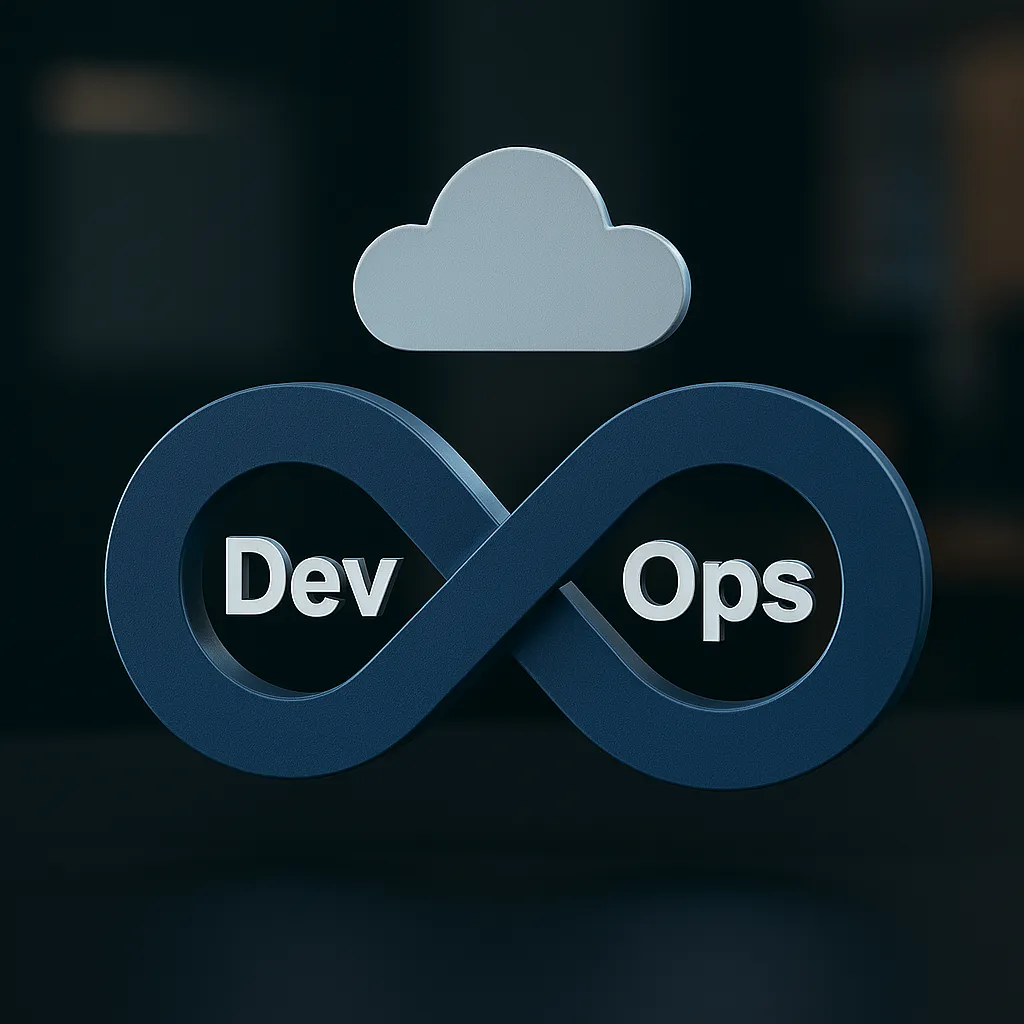 DevOps infinity loop beneath a cloud